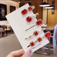 Simple Style Square Alloy Plating Inlay Rhinestones Pearl Hair Clip 1 Set sku image 19