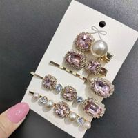 Simple Style Square Alloy Plating Inlay Rhinestones Pearl Hair Clip 1 Set sku image 17