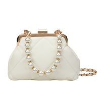 Women's Summer Autumn Pu Leather Solid Color Lingge Elegant Pearls Square Square Bag main image 2