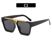 Moda Color Sólido Ordenador Personal Cuadrado Fotograma Completo Gafas De Sol Hombre sku image 1