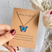 Casual Butterfly Alloy Plating Women's Pendant Necklace 1 Piece sku image 1