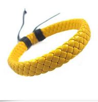 Retro Solid Color Pu Leather Knitting Unisex Bracelets 1 Piece sku image 4