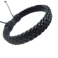 Retro Solid Color Pu Leather Knitting Unisex Bracelets 1 Piece sku image 5