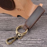Vintage Style Solid Color Leather Unisex Bag Pendant Keychain sku image 9