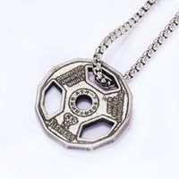 Fashion Barbell Titanium Steel Plating Hollow Out Pendant Necklace 1 Piece sku image 2