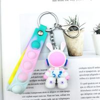 Cute Rabbit Silica Gel Women's Bag Pendant Keychain sku image 7