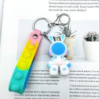 Cute Rabbit Silica Gel Women's Bag Pendant Keychain sku image 6