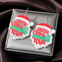 1 Pair Fashion Christmas Tree Santa Claus Snowman Arylic Christmas Women's Drop Earrings sku image 2