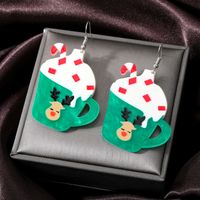 1 Par Moda Árbol De Navidad Papá Noel Monigote De Nieve Arílico Navidad Mujeres Pendientes De Gota sku image 3