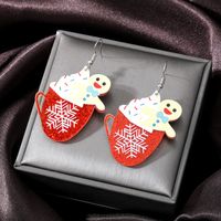 1 Pair Fashion Christmas Tree Santa Claus Snowman Arylic Christmas Women's Drop Earrings sku image 12