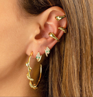Simple Style Snake Copper Inlay Zircon Hoop Earrings main image 1