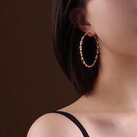 Korea Dongdaemun Schmuck Ins Stil Twist Twisted Line Große Ring Ohrringe Titans Tahl 18k Gold Multi-größen Ohrringe sku image 11