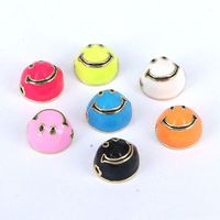 1 Piece Copper Gold Plated Round Smiley Face Cute main image 1