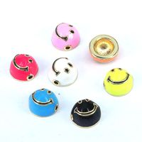 1 Piece Copper Gold Plated Round Smiley Face Cute main image 2