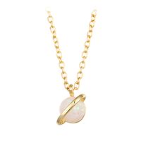 Simple Style Planet Copper Gold Plated Inlay Artificial Gemstones Pendant Necklace 1 Piece main image 6