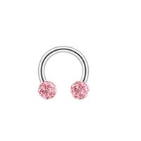 Fashion Geometric Stainless Steel Diamond Artificial Gemstones Lip Stud Ear Studs Nose Ring sku image 48
