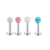 Fashion Geometric Stainless Steel Diamond Artificial Gemstones Lip Stud Ear Studs Nose Ring sku image 44