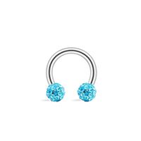 Fashion Geometric Stainless Steel Diamond Artificial Gemstones Lip Stud Ear Studs Nose Ring sku image 51