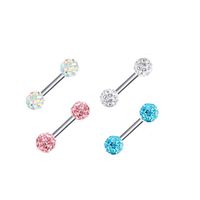 Fashion Geometric Stainless Steel Diamond Artificial Gemstones Lip Stud Ear Studs Nose Ring sku image 29