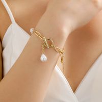 Fashion Smiley Face Alloy Pearl Plating Women's Bracelets 1 Piece main image 3