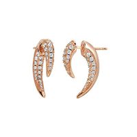 Simple Style Horns Copper Gold Plated Irregular Three-dimensional Zircon Ear Studs 1 Pair main image 7