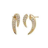 Simple Style Horns Copper Gold Plated Irregular Three-dimensional Zircon Ear Studs 1 Pair main image 9