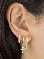 Simple Style Horns Copper Gold Plated Irregular Three-dimensional Zircon Ear Studs 1 Pair main image 4