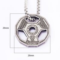 Fashion Barbell Titanium Steel Plating Hollow Out Pendant Necklace 1 Piece main image 2