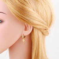Fashion Star Moon Heart Shape Copper Plating Chain Zircon Drop Earrings 1 Pair main image 2