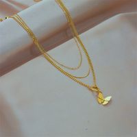 Fashion Butterfly Titanium Steel Plating Layered Necklaces main image 3
