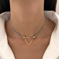 Simple Style Heart Shape Alloy Hollow Out Women's Choker 1 Piece main image 1