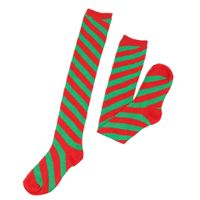 Women's Christmas Stripe Solid Color Polyester Over The Knee Socks sku image 13