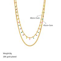 Original Design Colorful Titanium Steel Plating Layered Necklaces 1 Piece main image 4