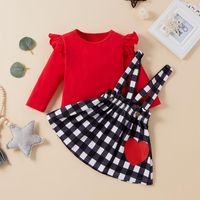 Mignon Forme De Cœur Coton Filles Vêtements Ensembles main image 1