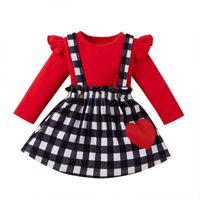 Cute Heart Shape Cotton Girls Clothing Sets sku image 4