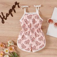 Valentine's Day Fashion Letter Heart Shape Leopard Cotton Baby Rompers main image 5