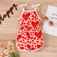 Valentine's Day Fashion Letter Heart Shape Leopard Cotton Baby Rompers main image 4