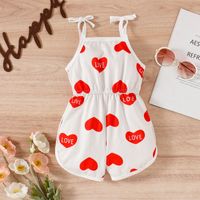 Valentine's Day Fashion Letter Heart Shape Leopard Cotton Baby Rompers main image 2