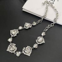 Fashion Heart Shape Alloy Plating Rhinestones Women's Necklace 1 Piece main image 1