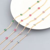 Fashion Flower Copper Gold Plated Inlay Zircon Necklace 1 Piece main image 1