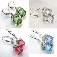 Fashion Square Alloy Plating Inlay Artificial Gemstones Women's Drop Earrings 1 Pair main image 1