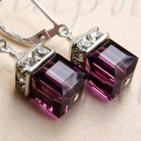 Fashion Square Alloy Plating Inlay Artificial Gemstones Women's Drop Earrings 1 Pair sku image 1