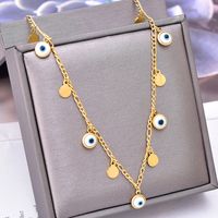 Fashion Palm Heart Shape Eye Titanium Steel Plating Necklace 1 Piece main image 2