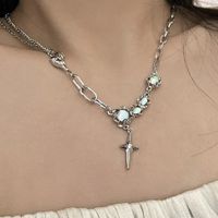 Fashion Star Titanium Steel Plating Opal Necklace 1 Piece sku image 1