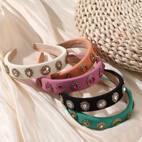 Fashion Round Cloth Handmade Inlay Rhinestones Hair Band 1 Piece main image 6