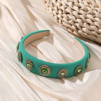 Fashion Round Cloth Handmade Inlay Rhinestones Hair Band 1 Piece main image 2