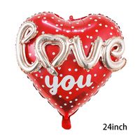 La Saint-valentin Date D'anniversaire Rond Lettre Forme De Cœur Film D'aluminium Fête Ballons 1 Pièce sku image 4