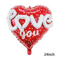 Valentine's Day Birthday Round Letter Heart Shape Aluminum Film Party Balloons 1 Piece sku image 3