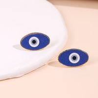 Fashion Devil's Eye Pu Leather Handmade Women's Ear Studs 1 Pair sku image 1