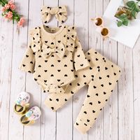 Fashion Solid Color Flower Button Baby Clothing Sets sku image 9